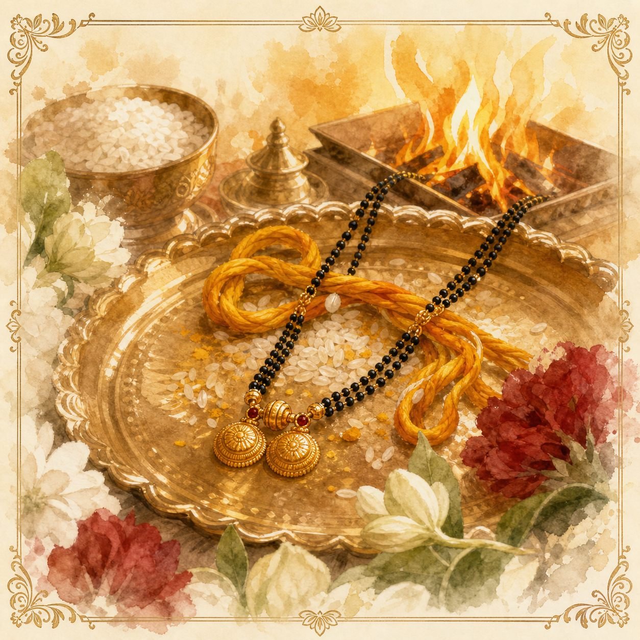 Muhurtham sacred mangalsutra illustration